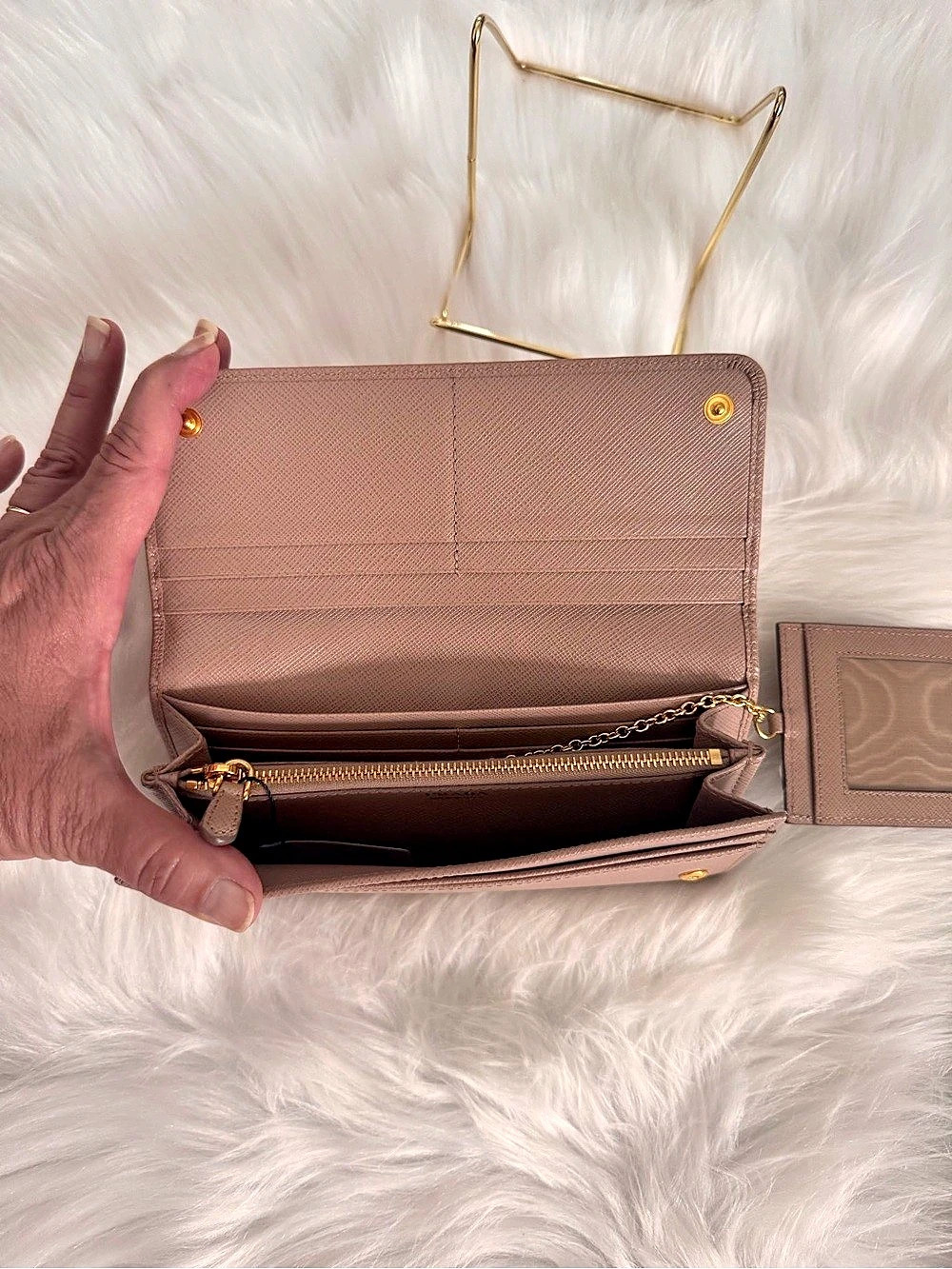 Prada Saffiano Leather Continental Flap Wallet - Picture 5 of 16